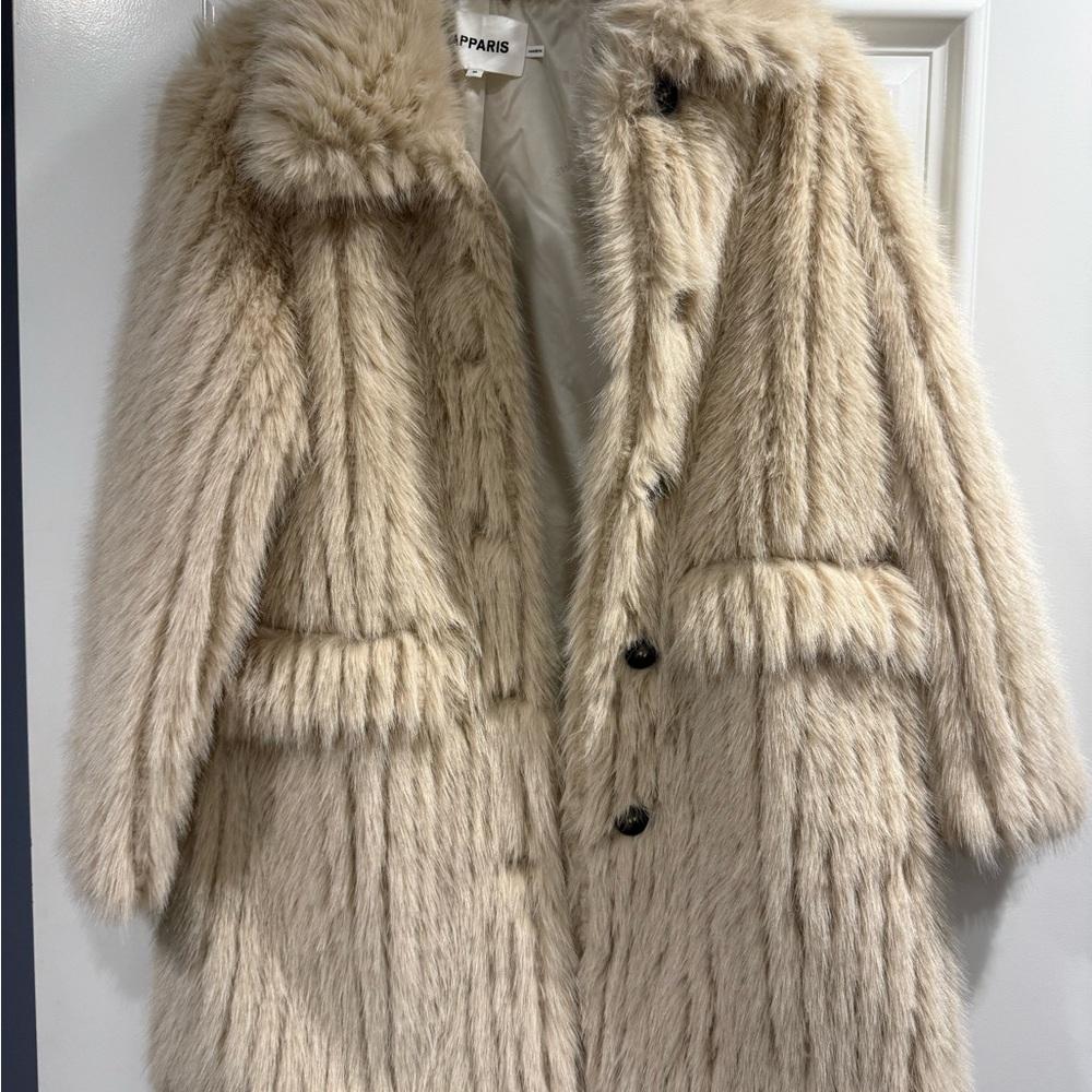 Apparis Women's Cream Faux Fur Ski Jacket